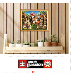 Educa - Puzzle mit 500 Teilen für Erwachsene | Freche Nutztiere. Abmessungen: 48 x 34 cm. Inklusive Fixpuzzle-Puzzlekleber. Seit 11 Jahren (19905) Puzzle Naty Shop