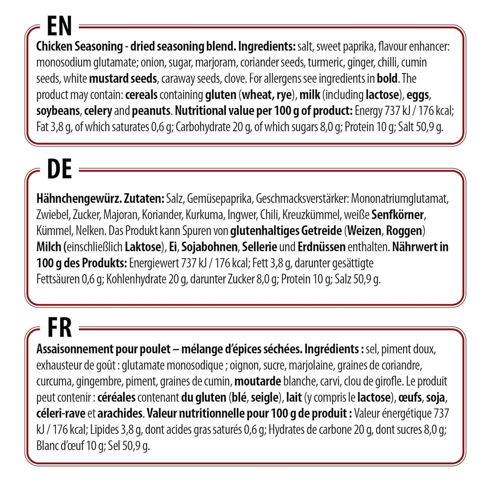 Prymat Hähnchengewürz 1100g, Gewürzmischung für Hähnchen, Truthahn, Ente, Gans, Grillgewürze, Marinade für Fleisch im Streuer