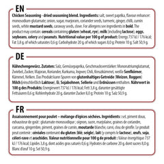 Prymat Hähnchengewürz 1100g, Gewürzmischung für Hähnchen, Truthahn, Ente, Gans, Grillgewürze, Marinade für Fleisch im Streuer