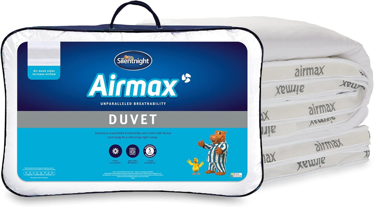 Silentnight Airmax Steppdecke, 10,5 Tog, Doppelbett, weiß Steppdecken und Steppdecken Naty Shop Doppelbett Doppelbett