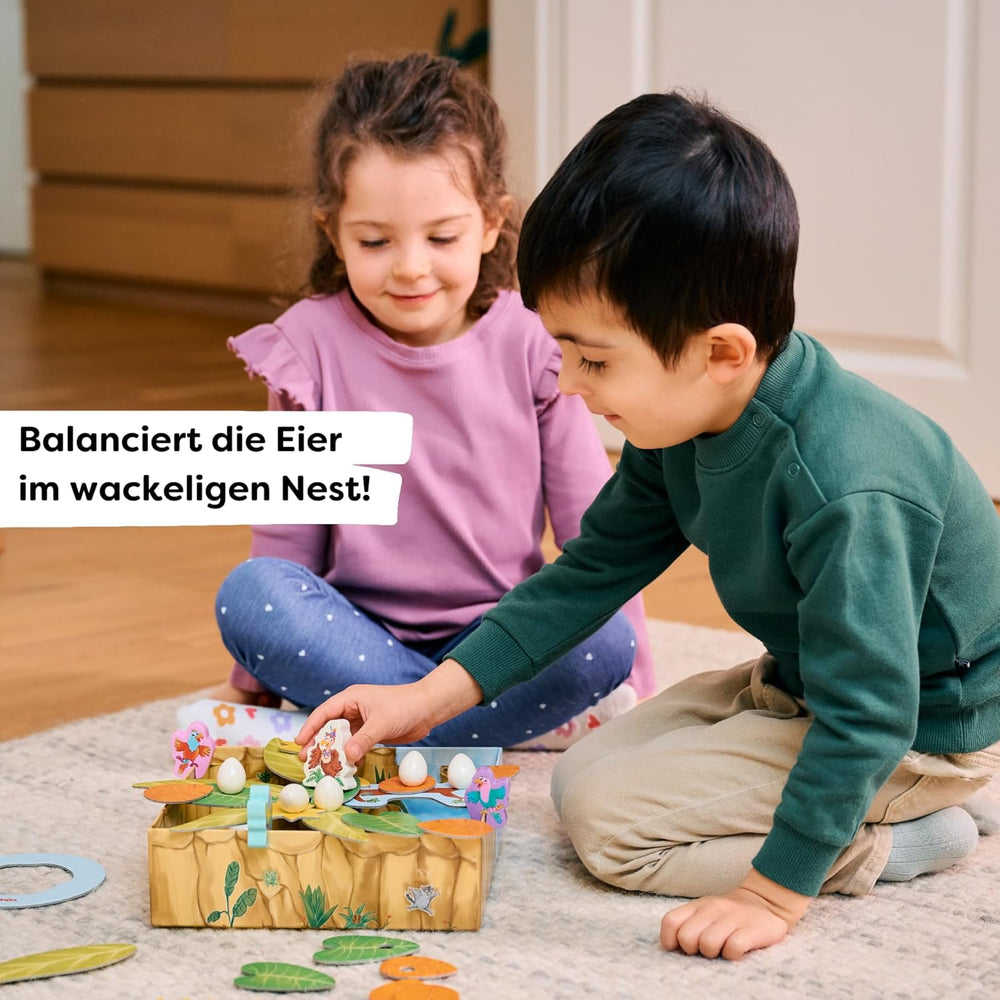 HABA Wehe mir, Lady Eagle! – Spannendes Nestbau-Geschicklichkeitsspiel aus Holz für Kinder ab 3 Jahren – 2011720001