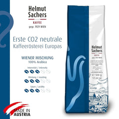 Helmut Sachers Kaffee – Wiener Mischung, Stärke 3/5, 100 % Arabica, ganze Kaffeebohnen, 6 x 500 g Naty Shop