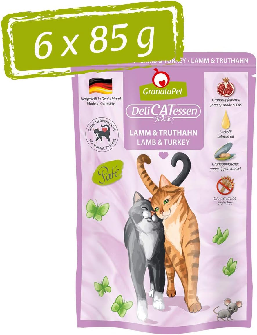 Granatapet Delicatessen Chicken PUR, hrană umedă pentru pisici, hrană fără cereale & fără zahăr adăugat, hrană pentru pisici cu conținut ridicat de carne & uleiuri de înaltă calitate, 6 X 400 G