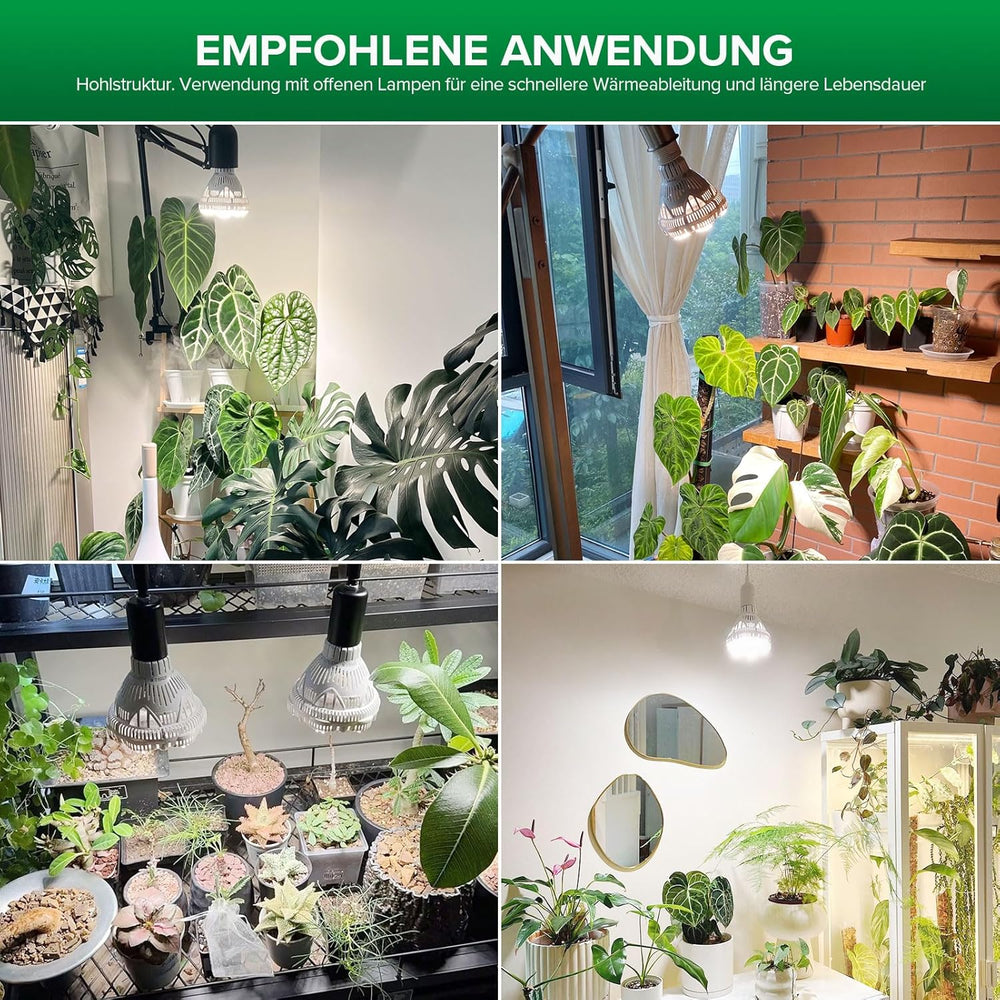 SANSI 36 W Vollspektrum E27 LED-Wachstumslicht für Zimmerpflanzen, hohe PPFD-Wachstumslampen für Gewächshaus, Garten, Blumen, Gemüse, Hydrokultur, Größe Ø 11,5 x 13,3 cm