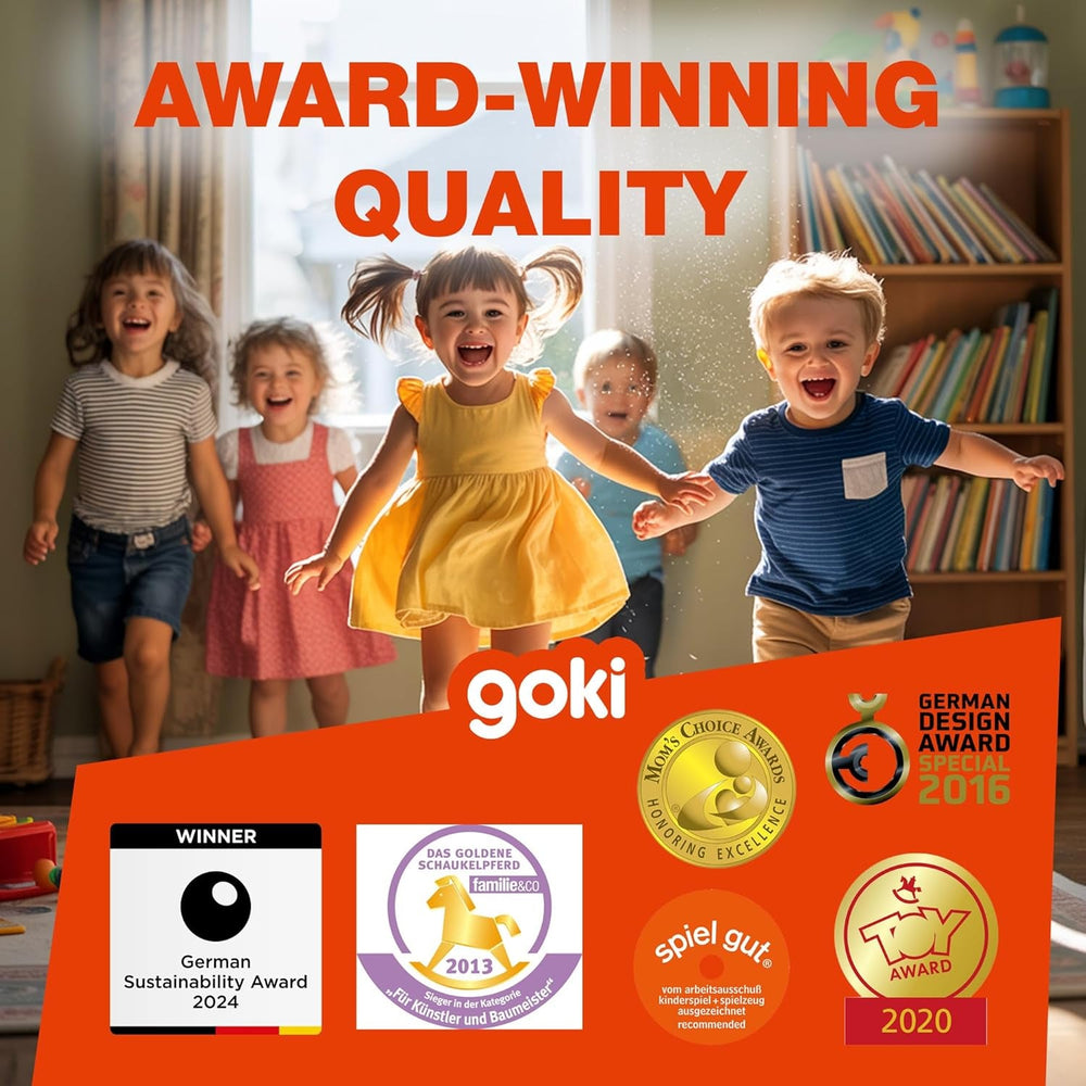 S0218 - Biegepuppen City-Familie, nachhaltige Holzfiguren, Holzpuppen für Kinder, beweglich Robustes Holzspielzeug, kreatives Kinderspielzeug, naturbelassen - 6er Set, ab 3 Jahre