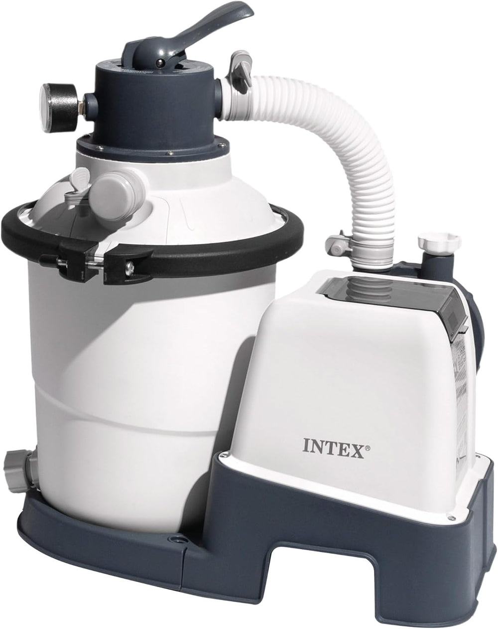 Intex 26642 Krystal Clear Sandfilterpumpe mit RCD, Wasserdurchfluss 3500 l/h, Systemdurchfluss 2000 l/h, Kunststoff, weiß
