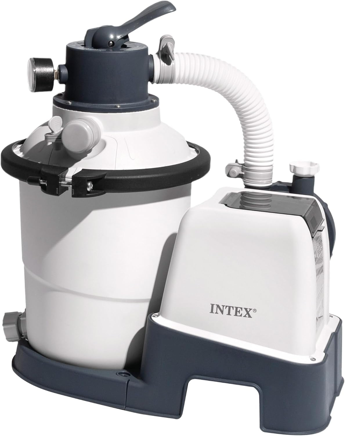 Intex 26642 Krystal Clear Sandfilterpumpe mit RCD, Wasserdurchfluss 3500 l/h, Systemdurchfluss 2000 l/h, Kunststoff, weiß
