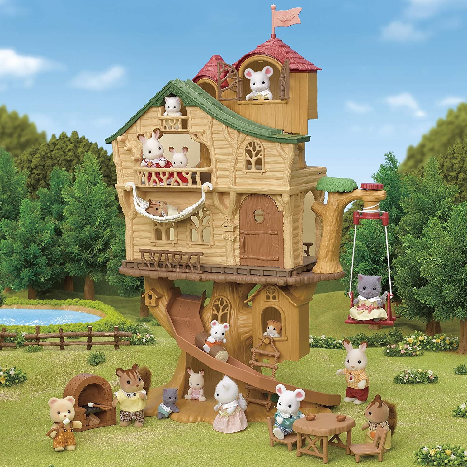 Sylvanian Families 5494 Căsuța în copac cu aventuri - Set de joacă pentru casă de păpuși