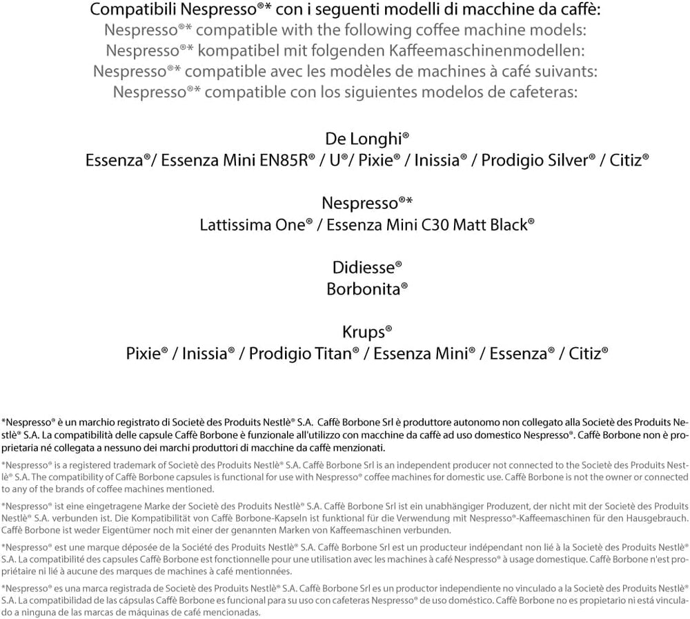 Caffè Borbone Respresso, Light-Kaffeemischung, 50% weniger Koffein als die Blaue Mischung - 50 Kapseln - Kompatibel mit Nespresso®* Haushalts-Espressomaschinen