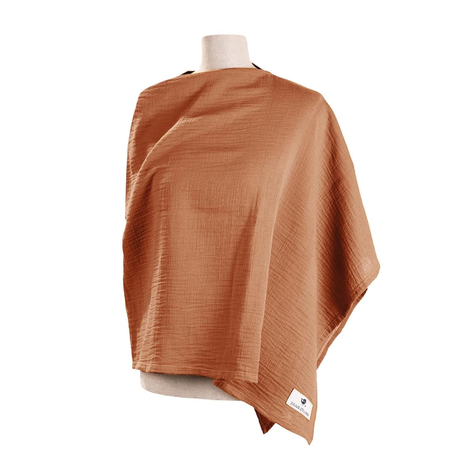 Julius Zöllner Stillbluse aus 100 % Musselin-Baumwolle, OEKO-TEX STANDARD 100, Made in Germany Accessoires Essen und Stillen Bebe Naty Shop Rust