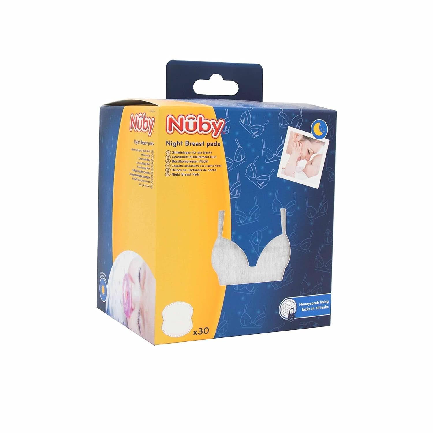 Nuby – 2 Packungen ultrafeine Stilleinlagen für die Nacht – 2 x 30 Stück Zubehör Essen und Stillen Bebe Naty Shop