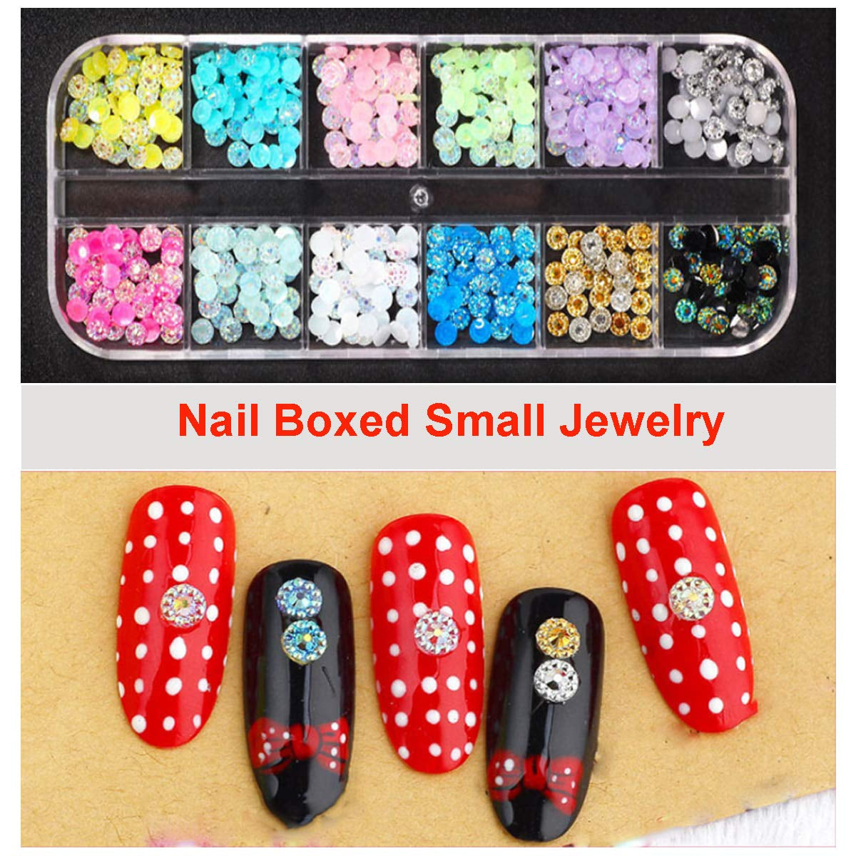 8 Boxen Nail Art Strass Kit - Nail Art Gemischt Strass Set, Nagel Kunst Strasssteine Gems Perlen Edelsteine Bunt Pferdeaugen Strass Für Nageldesign Zubehör Mit 1 Pinzetten Und 1 Strass Picker Für DIY