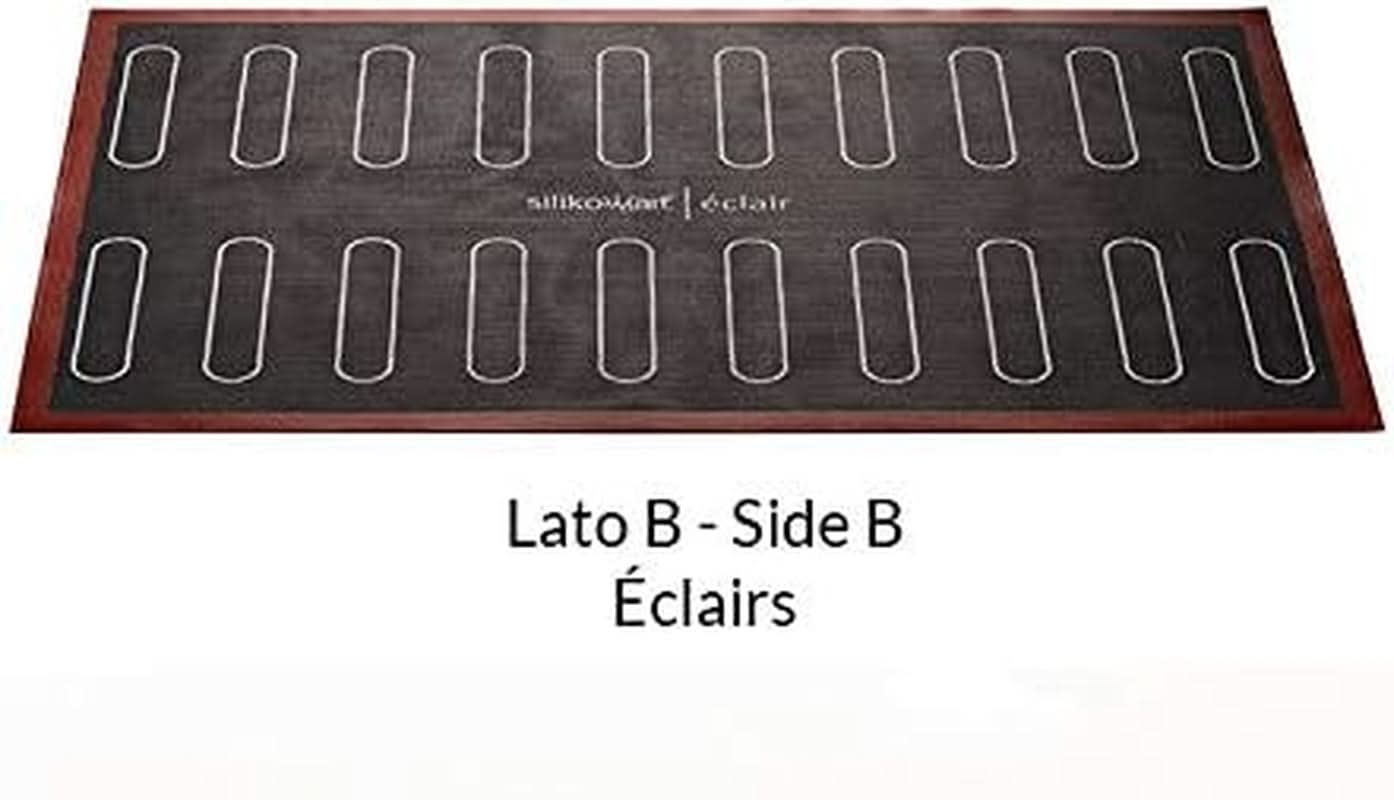 Silikomart Professionelle, mikroperforierte Silikonmatte zum Backen von Eclair Two Girls, 58,3 x 38,4 cm, Küche Naty Shop