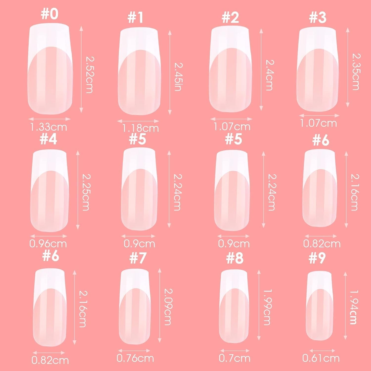 360 de bucăți de unghii adezive pentru unghii artificiale, cu cutie de depozitare și pilă de unghii (dreptunghiulară)