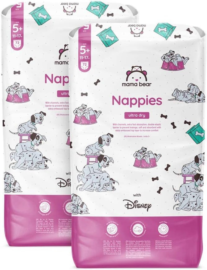 Amazon-Marke: Mama Bear Disney Ultra Dry Windeln, Größe 3 (4–9 kg) – Monatsbox, Weiß, 172 Stück (2 Packungen mit 86 Stück)