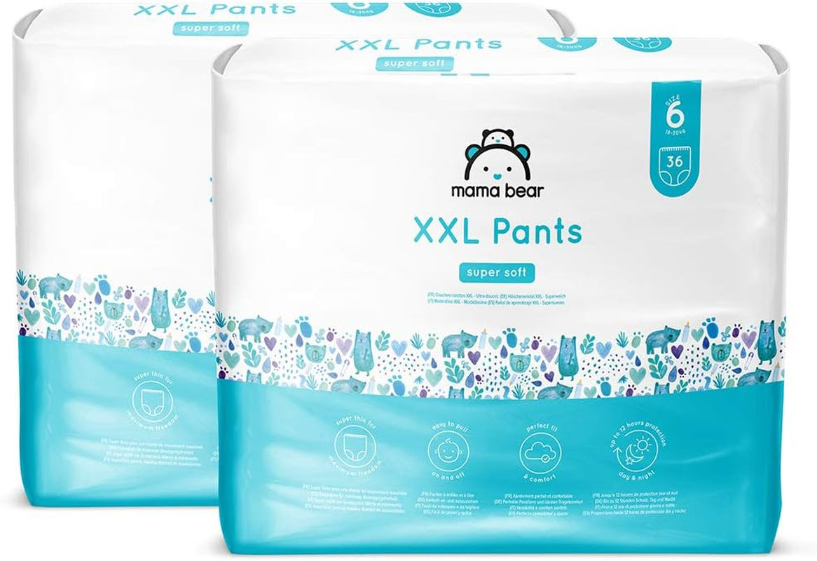 Amazon-Marke: Mama Bear Pull-Up XXL-Windeln, Größe 6 (18–30 kg), 72 Stück (2 Packungen mit 36 ​​Stück)