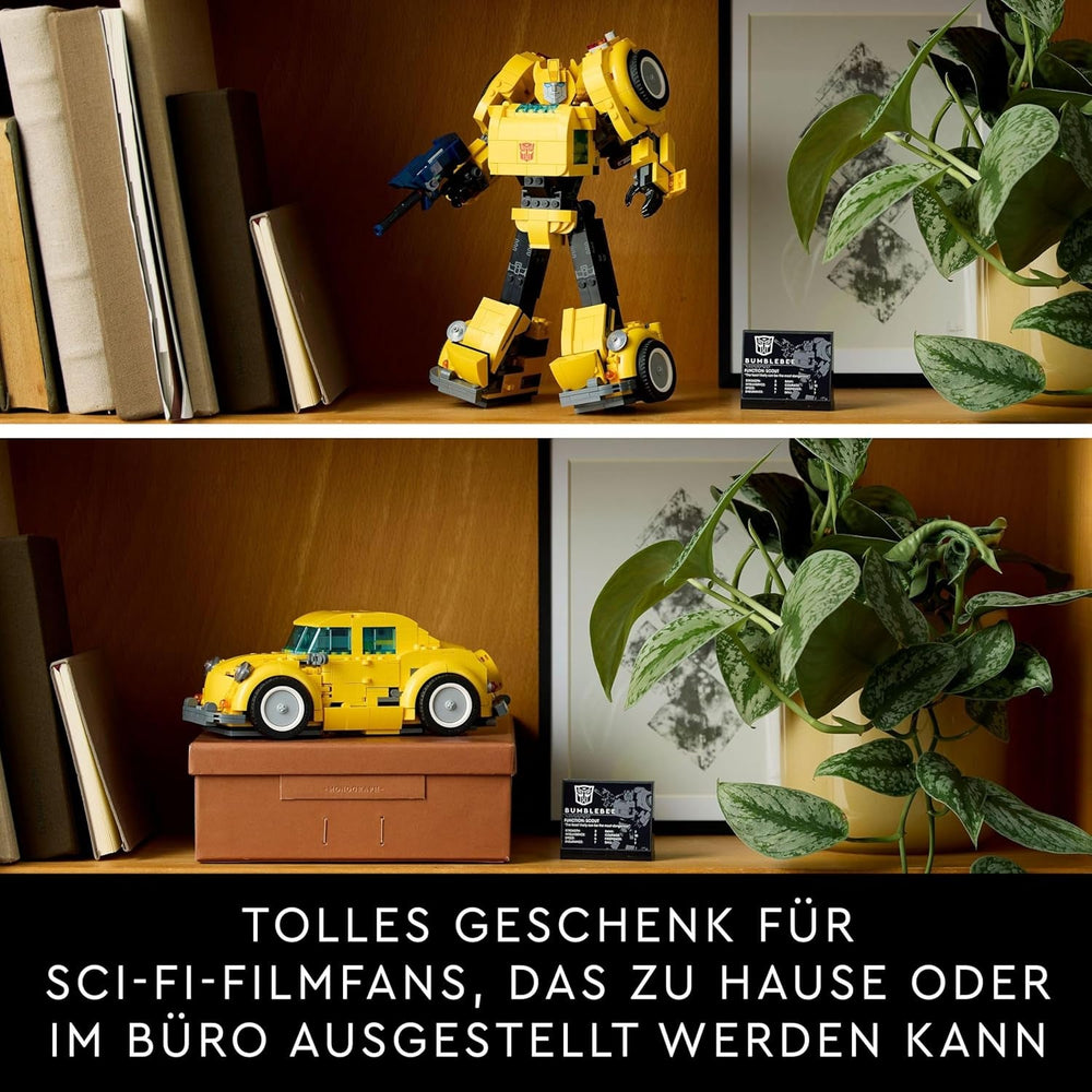 LEGO Icons Transformers Bumblebee, Roboter-Actionfigur zum Sammeln für Erwachsene, Filmbauset für Science-Fiction-Fans, kann in ein Auto verwandelt werden, Abenteuerspielzeug 10338 Bausätze Besuchen Sie den LEGO-Store