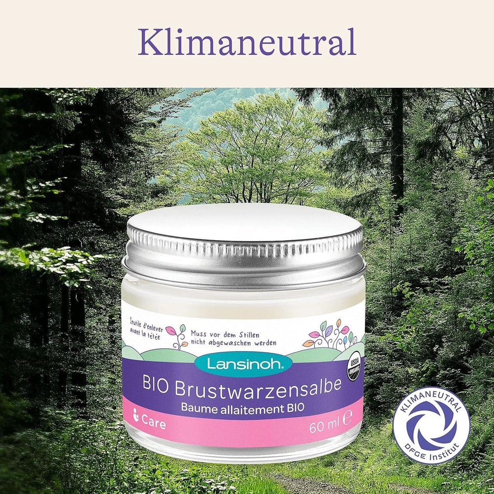 Lansinoh BIO Brustwarzensalbe, 60 ml – Natürliche Pflege Empfindlicher Brustwarzen Und Trockener Haut – Klimaneutrales Zubehör Essen und Stillen Baby Naty Shop