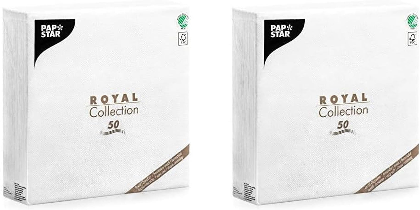 Papstar, 50 șervețele "ROYAL Collection" 1/4-fold 48 Cm X 48 Cm Alb, #11577