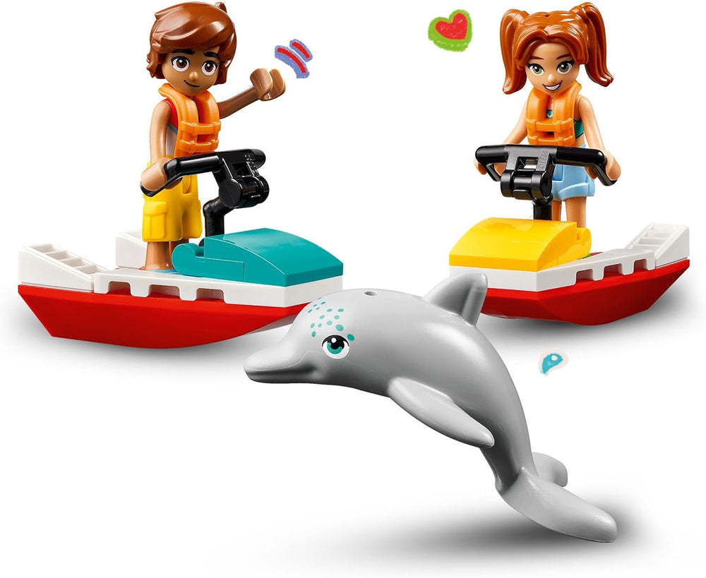 LEGO Friends Rettungsschwimmer-Aussichtsturm mit Jetskis, Kinderspielzeug, Geschenkidee für Mädchen und Jungen ab 5 Jahren mit 2 Figuren und einem Delphin, Jetski-Spielzeug 42623 Bausets Besuchen Sie den LEGO-Store
