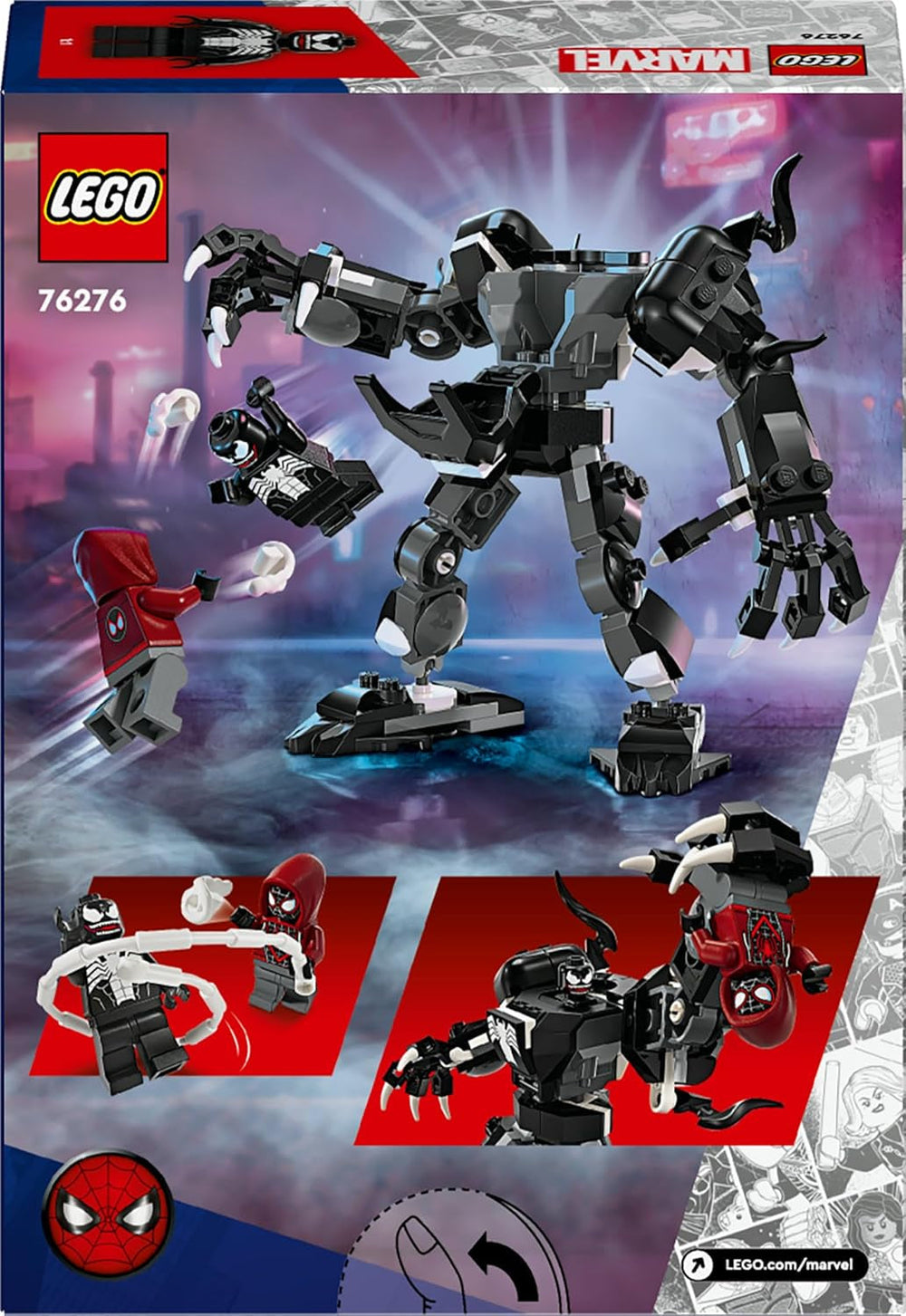 LEGO Marvel Venom Mech Vs. Miles Morales bewegliche Actionfiguren für Kinder, Spider-Man-Set mit Superhelden-Duell-Minifiguren, Spielzeuggeschenk für Jungen und Mädchen ab 6 Jahren, 76276 Bausets. Besuchen Sie den LEGO-Store