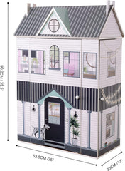 Olivia'S Little World Dreamland Farmhouse Kids Interaktives Puppenhaus aus Holz 3 Etagen mit 13 Puppenmöbelzubehör Weiß TD-13632A Puppenhäuser Naty Shop