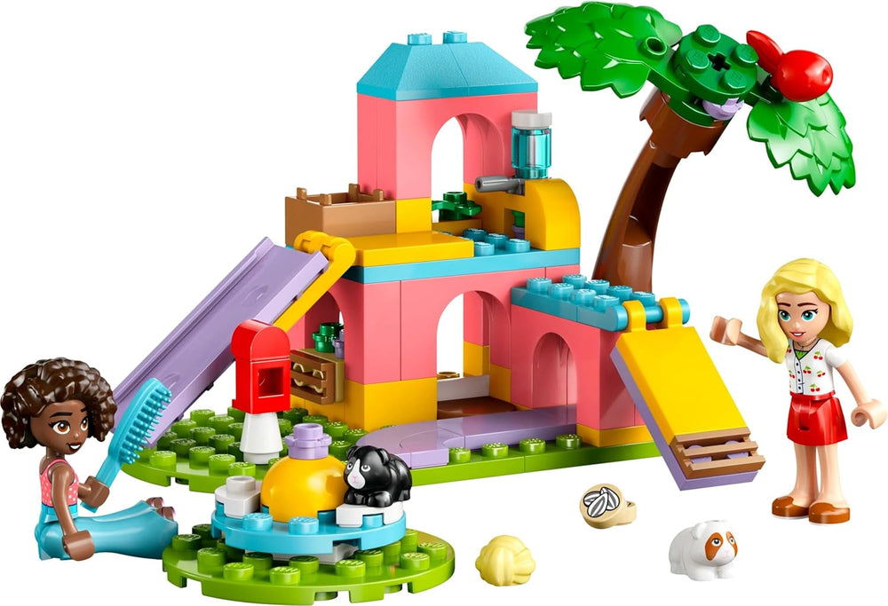 LEGO Friends Meerschweinchen-Spielplatz, Bau- und Rollenspielset mit 2 Minifiguren und 2 Tieren, Spielzeug für Mädchen ab 5 Tieren, Tierset 42640