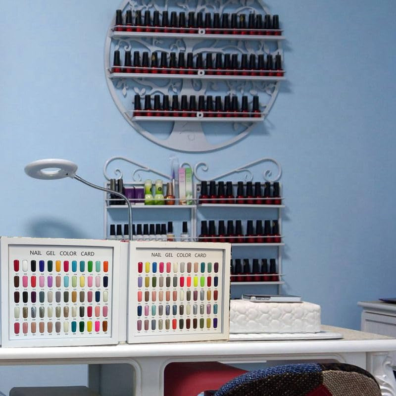 Paletă pentru 216 culori de ojă, stand de prezentare pentru unghii, plăcuțe cu carduri de culori pentru ojă, diagramă de culori pentru unghii, accesorii pentru ojă