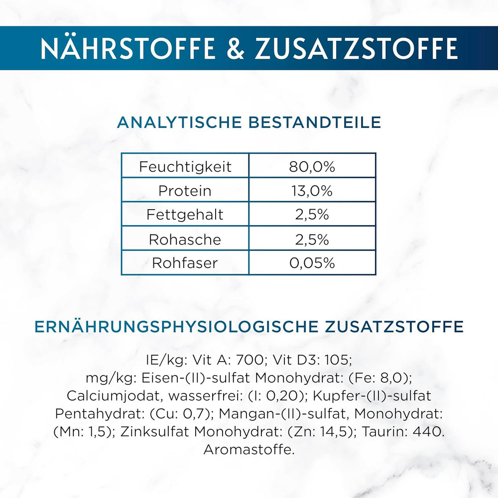 Hrană umedă pentru pisici Gourmet Perle Duetto cu somon și cod galben, pachet de 26 (26 x 85g)