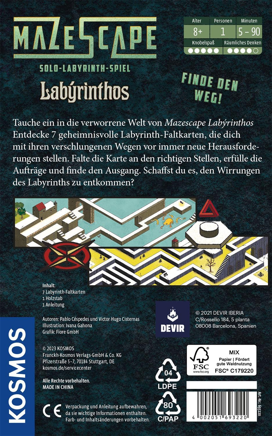 Kosmos Mazescape Labyrinth: Spiel