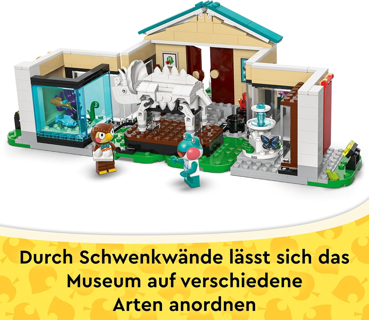 LEGO Animal Crossing – Eugens Museumssammlung – Interaktives Spielset mit Eugen & Liliane Minifiguren, Dinosaurierfossilien & Zubehör – Gamer Geschenk für Mädchen & Jungen ab 7 Jahren – 77056