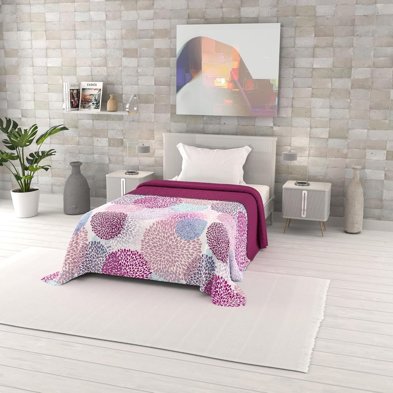 Cuvertură de vară imprimată Fantasy, umplutură din poliester, Petali, 260X270Cm