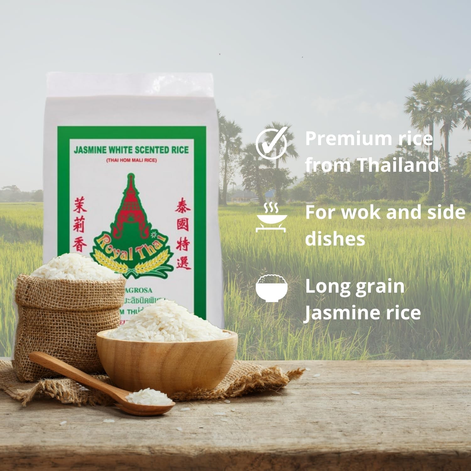 ROYAL THAI RICE - Orez cu bob lung și parfumat cu iasomie - 1 x 18 kg