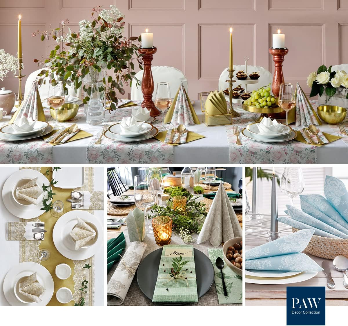 PAW - Șervețele din Airlaid - Asemănătoare țesăturii (40 X 40 Cm) I 50 bucăți I Ideal pentru nuntă, botez, comuniune, aniversare I Șervețele din pânză - culori pământii, bej, dungi I Culoare: Bej Fluid