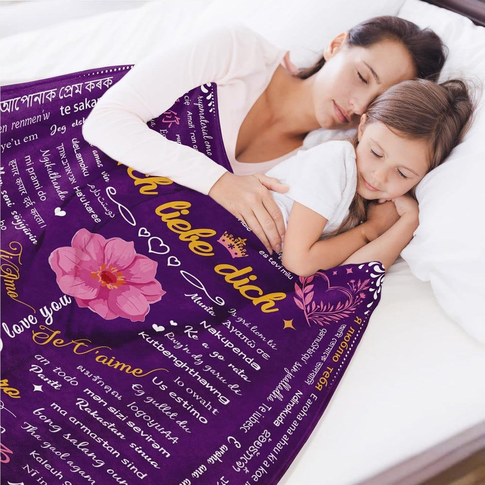 Geschenke für Mama, Jubiläumsgeschenk für Paare, besondere Frauen, Ehemänner, Schwestern und Mütter, Sicherheit, ideal für Muttertag, Valentinstag und Weihnachten, 127 x 152 cm, Betten und Decken, Yasrlvun