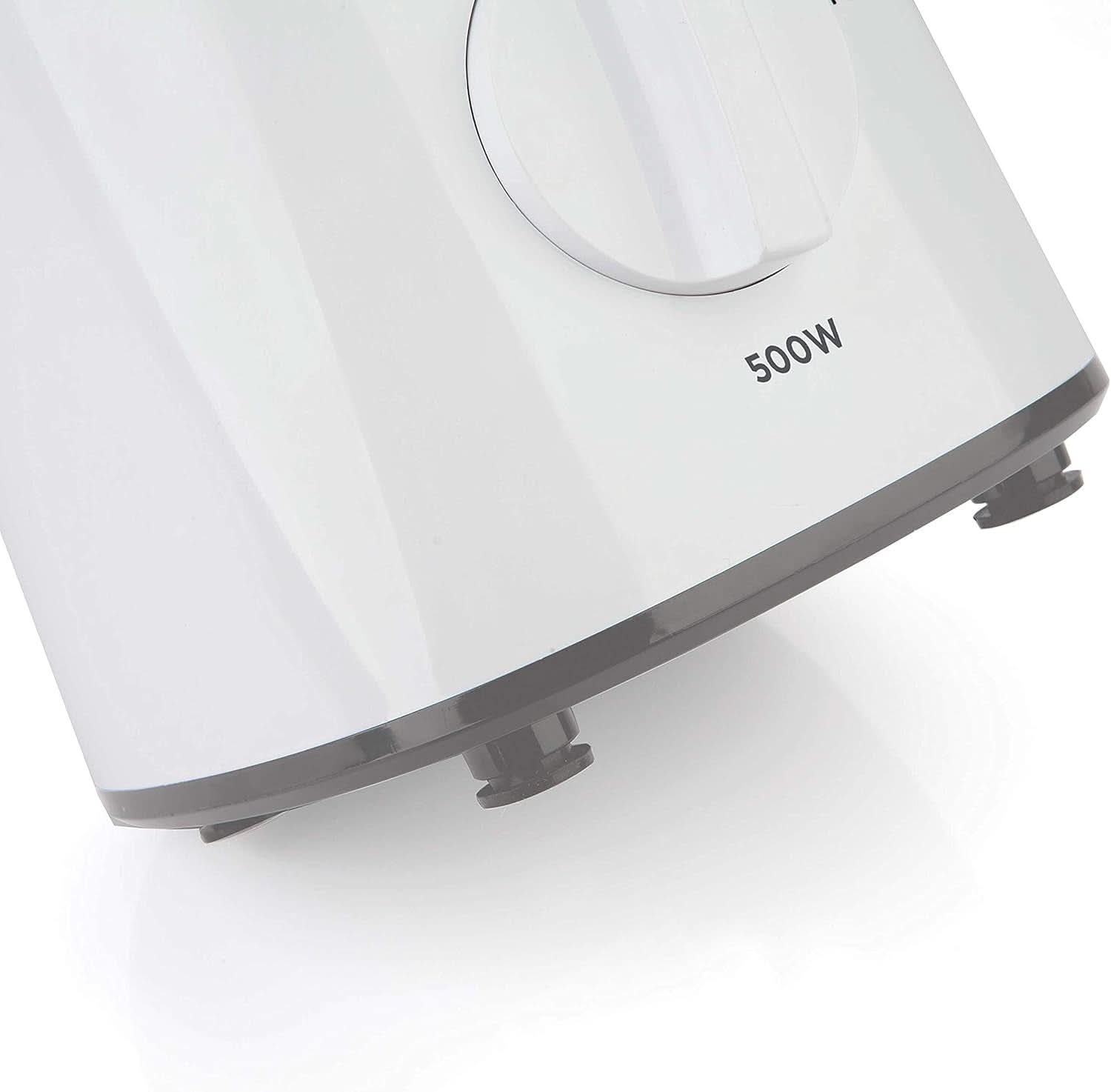 BLACK+DECKER Standmixer | 500W | 2 Geschwindigkeiten | Pulsfunktion | Glaskrug | 1,5L | Edelstahlmesser mit 4 Klingen | Herausnehmbar und leicht zu reinigen | Weiß Und Grau Kitchen Naty Shop