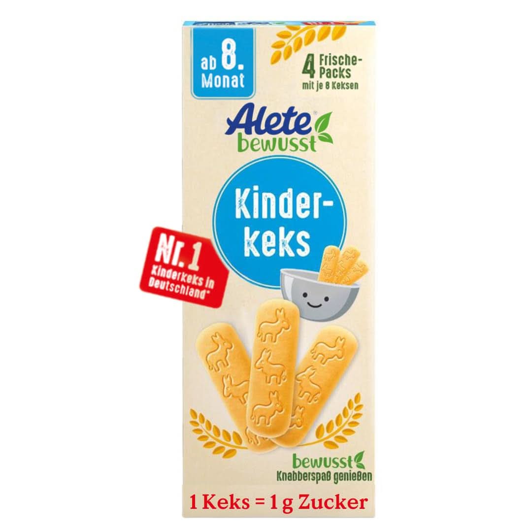Alete, Kekse für Kinder, ab dem 8. Monat, mit Weizenbutter, 180 g Mutter und Kind Naty Shop Einzelpackung 180 Gramm