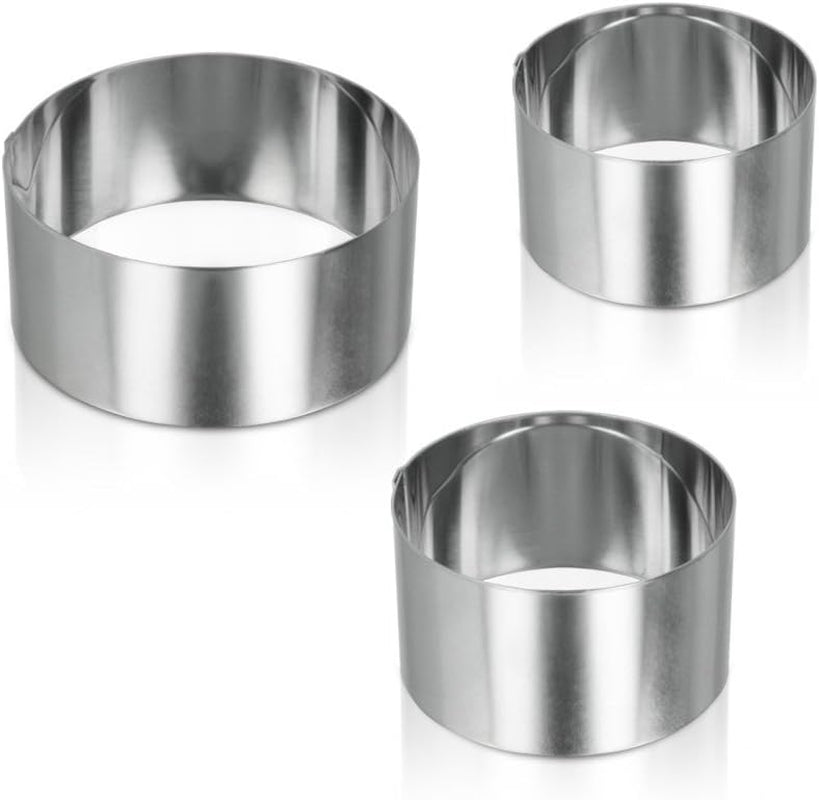 Metaltex 204536010 Inele de gătit din oțel inoxidabil, 3 bucăți de diferite dimensiuni
