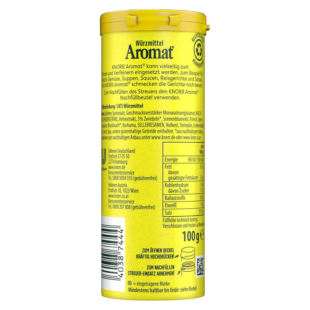 Knorr Würzmischung Universal Aromat für schnelle Gerichte zum Würzen und Würzen von Fleisch, Gemüse, Saucen und mehr 100 g