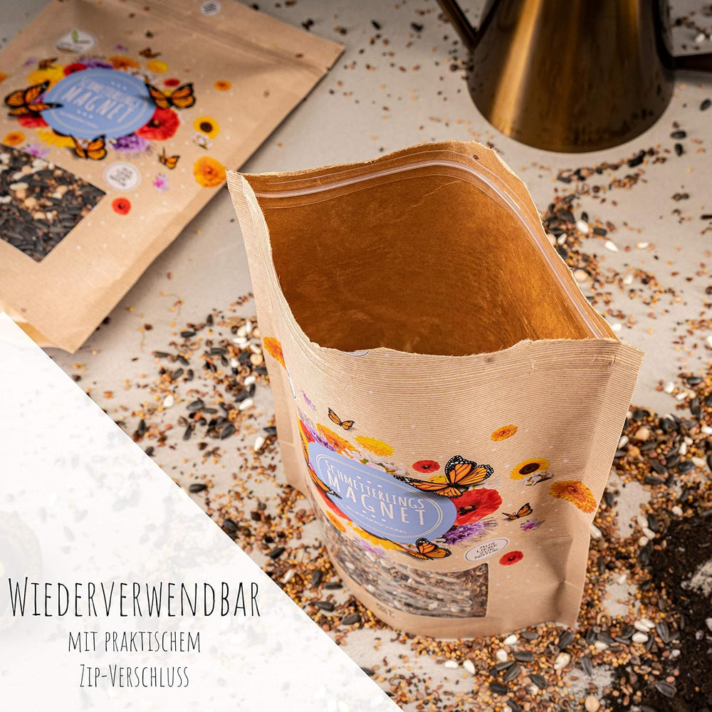 100g Schmetterlingssamen für eine bunte Blumenwiese – Bunte und nektarreiche Wildblumensamenmischung für Schmetterlinge