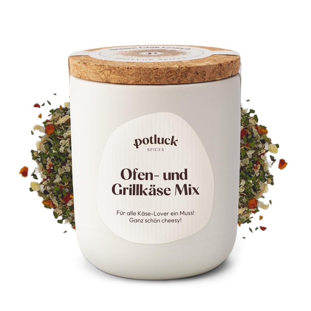 Potluck | Feta-Gewürz | Gewürzmischung im Keramiktopf | 50g | Mit natürlichen Inhaltsstoffen