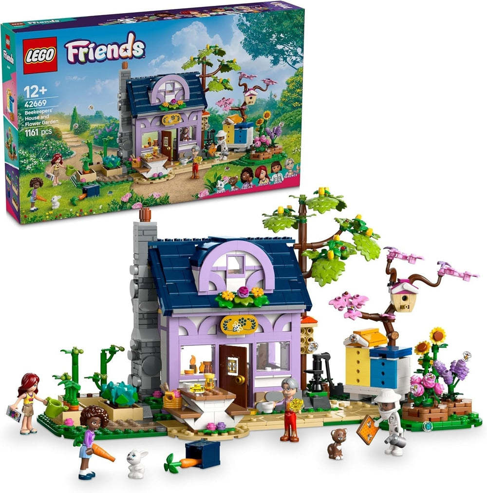 LEGO Friends Haus und Blumengarten Der Imker, Bauset, Naturspielset, Geschenk für Mädchen ab 12 Jahren, baubares Modellset, 4 Minifiguren und Tierfiguren, Katze und Kaninchen 42669 Bausets Besuchen Sie den LEGO-Store Standardtitel