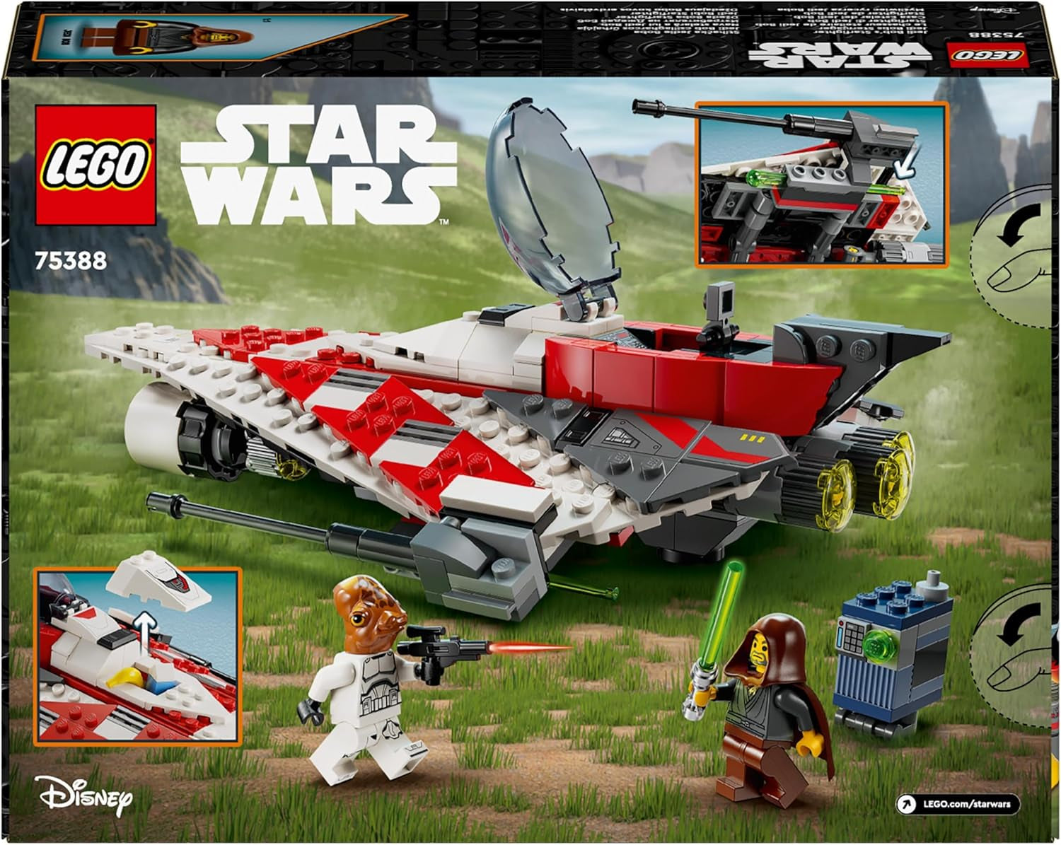 LEGO Star Wars Jedi Bob's Starfighter Bauspielzeug Raumschiff-Spielzeugsteine Beliebtes Charakter-Geburtstagsgeschenk für Jungen Mädchen und alle Fans über 8 Jahre alt 75388 Bausets Beuche den LEGO-Store