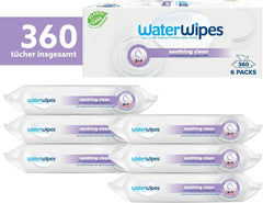 Șervețele de curățare pentru bebeluși Water Wipes, 360 de șervețele (6 pachete), cu 99% apă și extracte botanice Servetele Umede Bebelusi Naty Shop