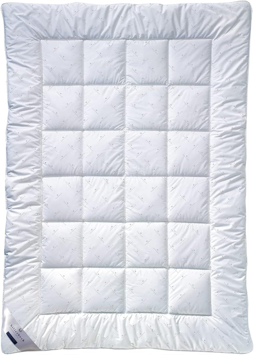 Billerbeck E21 King-Faser-Bettdecke – Bettdecke aus raffinierter Aloe Vera-Faser – 135 x 200 cm Ganzjahresdecke mit mittlerer Wärme, weiß Naty Shop Duvets & Quilts Single 135 x 200 cm Warm (W)