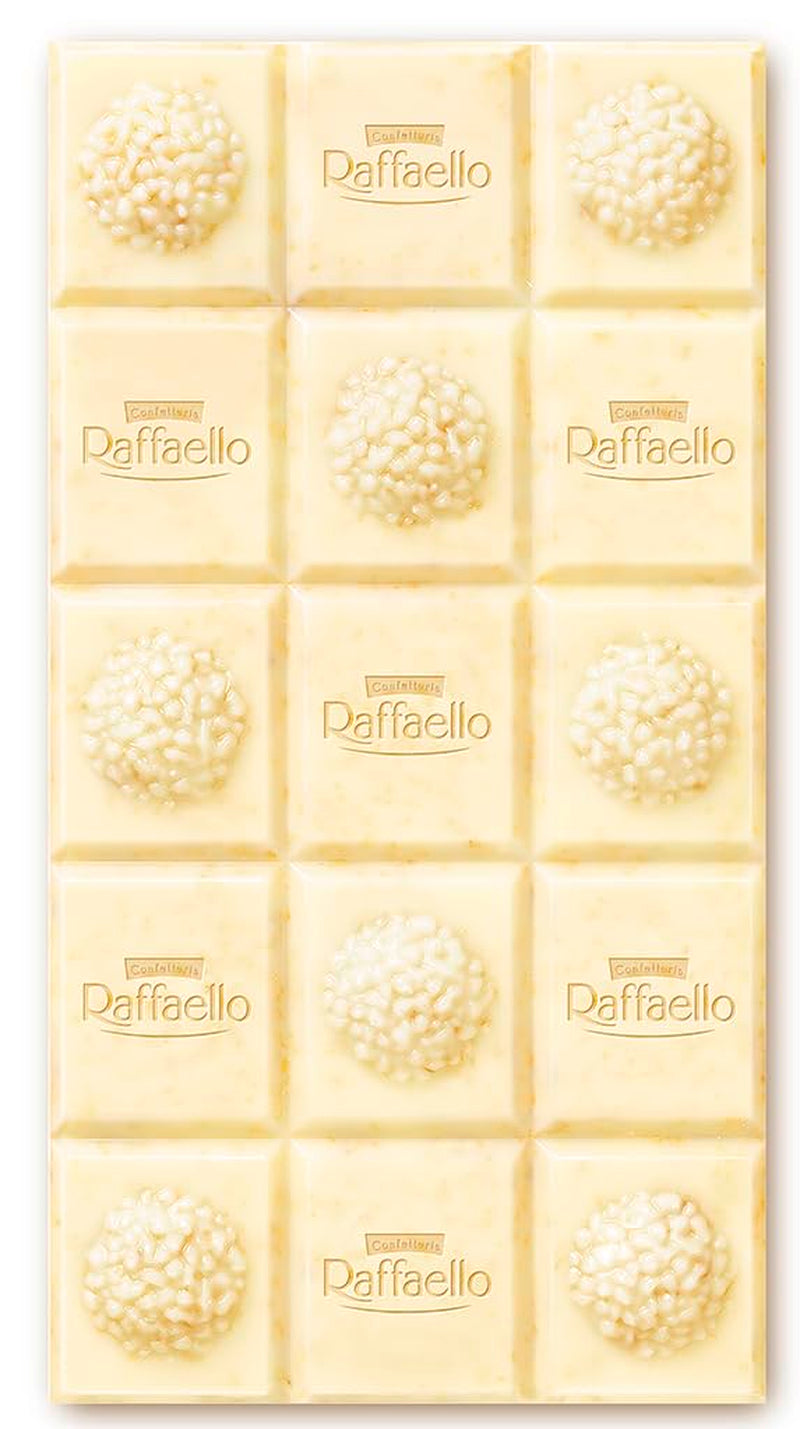 Ferrero Raffaello Schokoriegel – Valentinstagsgeschenk für Sie und Ihn – Weiße Schokolade mit Kokoscreme und Mandeln – 1 Schokoriegel x 90 g