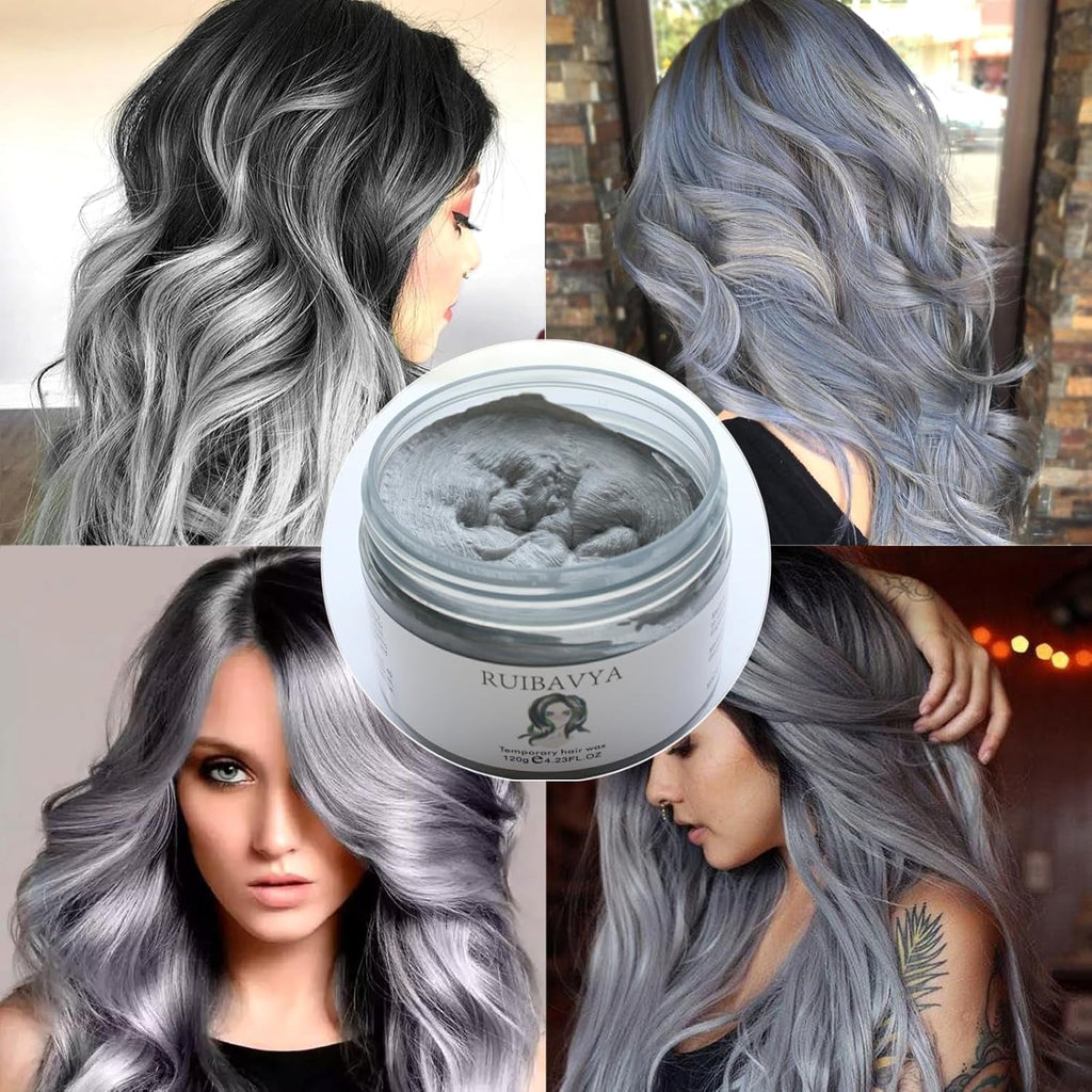 Culoarea părului Ceară de păr Vopsea de păr instantanee De unică folosință Noroi de păr Natural Hairstyle Cream Unisex Temporar Modelare Compound Pomadă Gri Vopsea pentru par Naty Shop