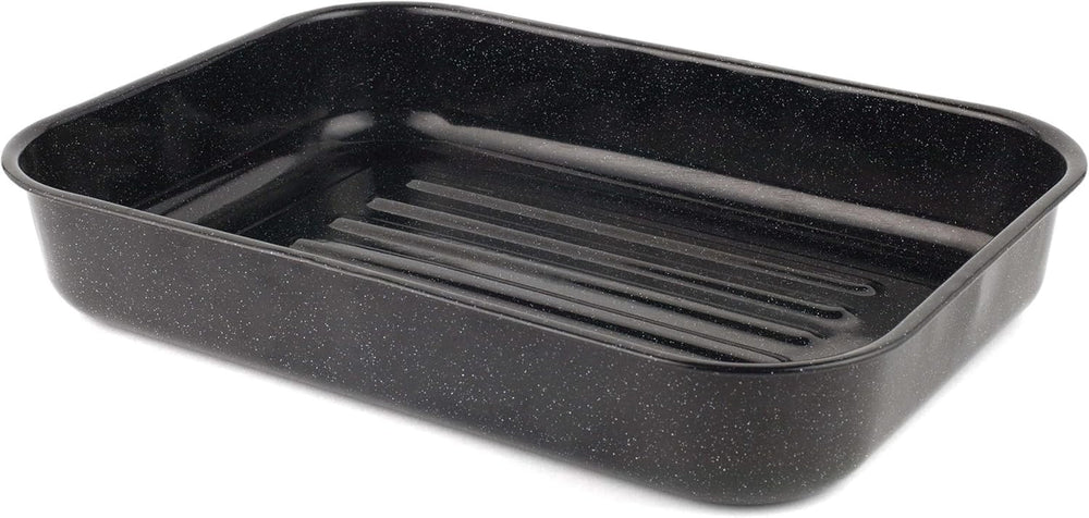 Russell Hobbs CW9161 Romano 34Cm Emaille Bräter - Mit Gitter, Rechteckige Auflaufform Mit Rost, Spülmaschinenfest Ofenform, Grill Auflaufform, Bratform Für Backofen Ofenbeständig Bis 230 Grad Formen und Tabletts zum Backen Naty Shop 42Cm