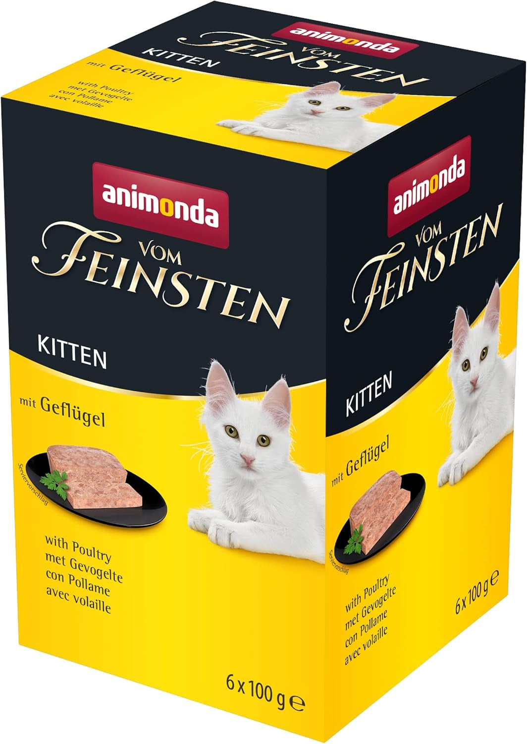 Animonda Vom Feinsten Kitten Variety For Kittens (32 X 100G), hrană umedă pentru pisici tinere, hrană pentru pisici fără cereale și zahăr, cu 100% ingrediente din carne proaspătă