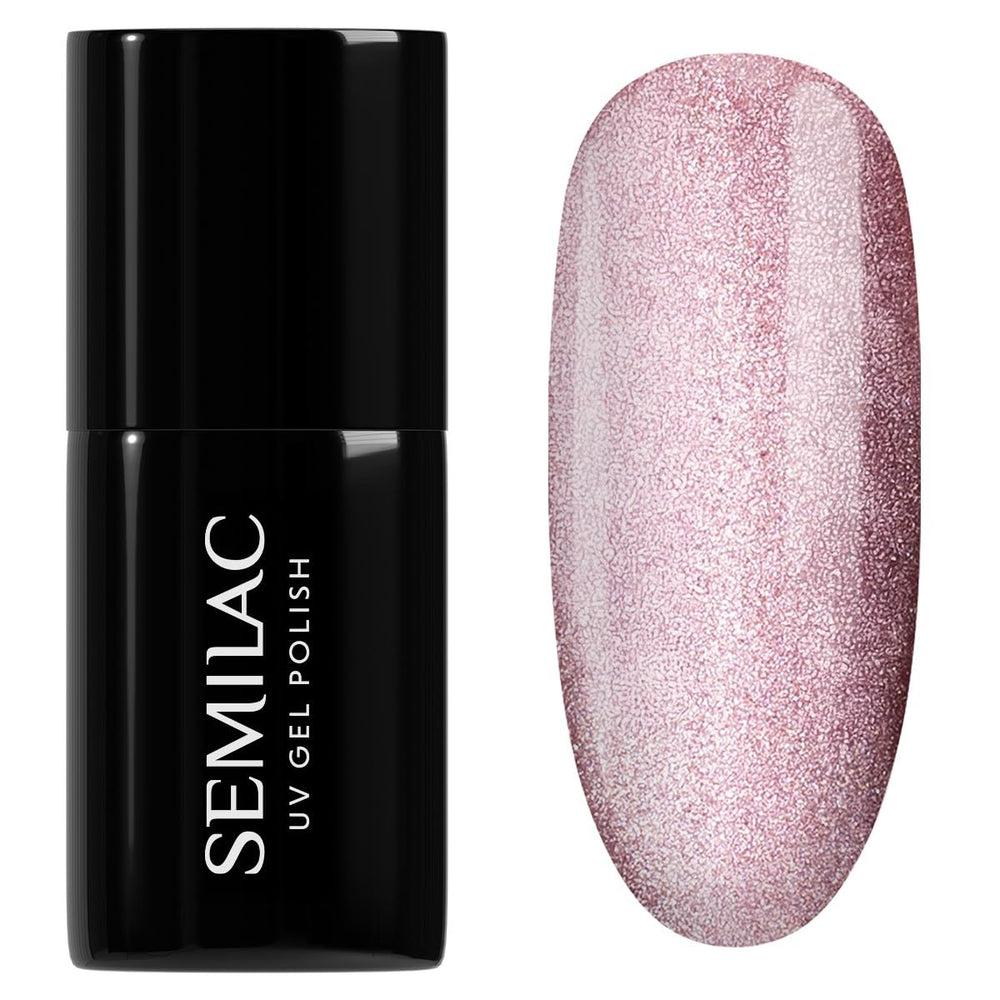 Semilac UV-Nagellack 664 Lilac Gloss 7 ml – Cat-Eye-Effekt, einzigartige Reflexionen mit magnetischem Werkzeug – Gloss Gala Collection